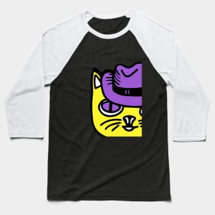 Cat in non-binary pride colors Baseball T-Shirt